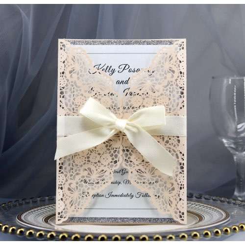 Wedding Invitation Laser Cut Holiday Greeting Card Wholesale